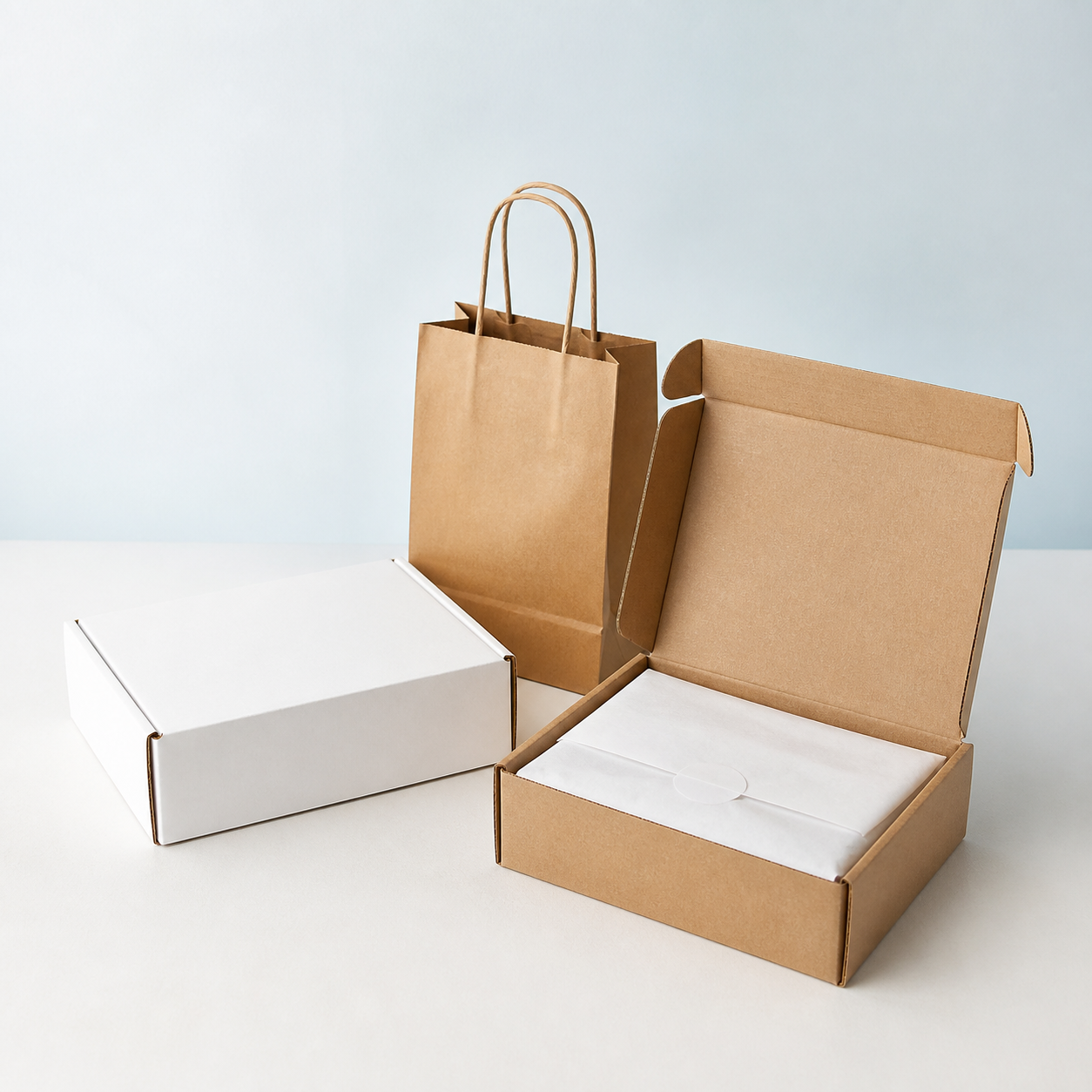 Bao bì carton nâu và trắng theo nhu cầu