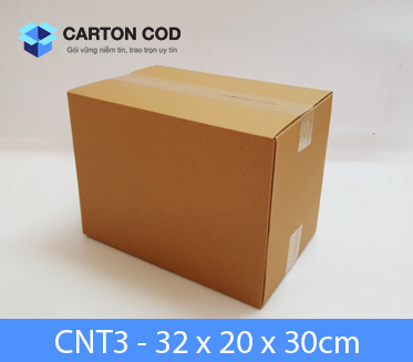 Thùng Carton 3 Lớp — 32 × 20 × 30 cm